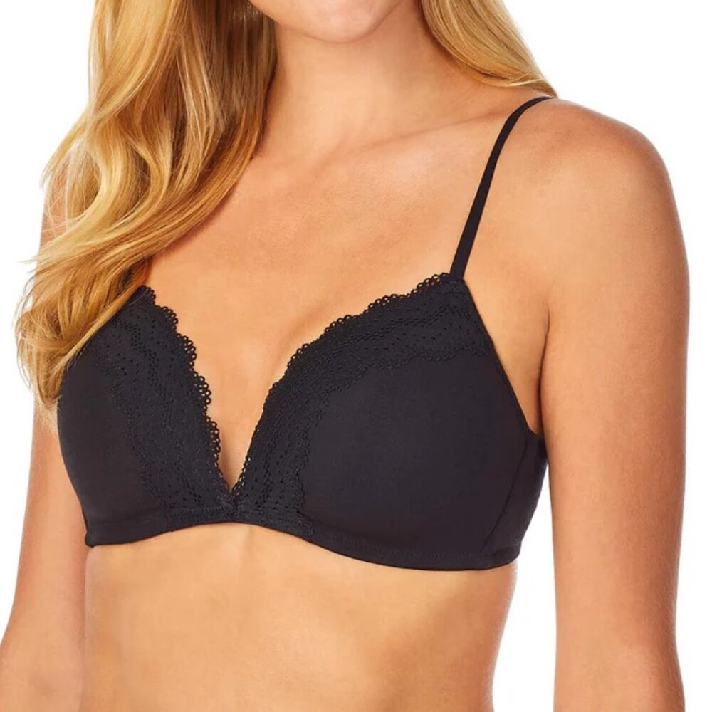 Cuddl Duds Comfy Wire-Free Bra Size Small Lace Trim Adjustable Everyday Wear